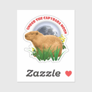 Under the Capybara Moon Funny Capybara  Sticker