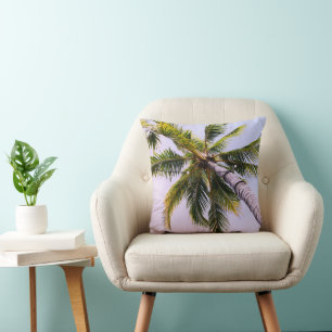 Under the Caribbean Palm Tree 1 Throw Pillow