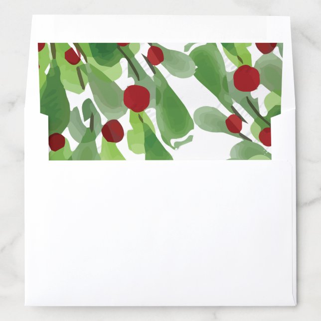 Under the Christmas Mistletoe Wedding Envelope Liner (In Envelope)