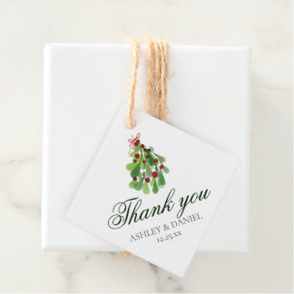 Under the Christmas Mistletoe Wedding Thank you Favor Tags