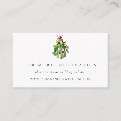 Under the Christmas Mistletoe Wedding Website Card