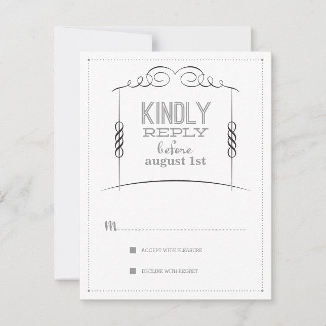 Under the Chuppah Jewish Wedding Suite Reply Card (Front)