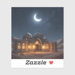 Under The Crescent Sky – Islamic Art Square Sticker