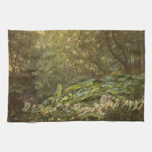 Under the Dock Leaves by Richard Doyle, Fairy Art Kitchen Towel