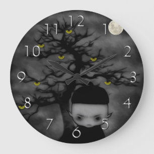 Under the Fan Tree Large Clock