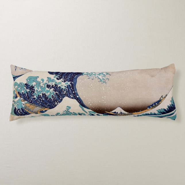Under the Great Wave off Kanagawa Body Pillow (Front)