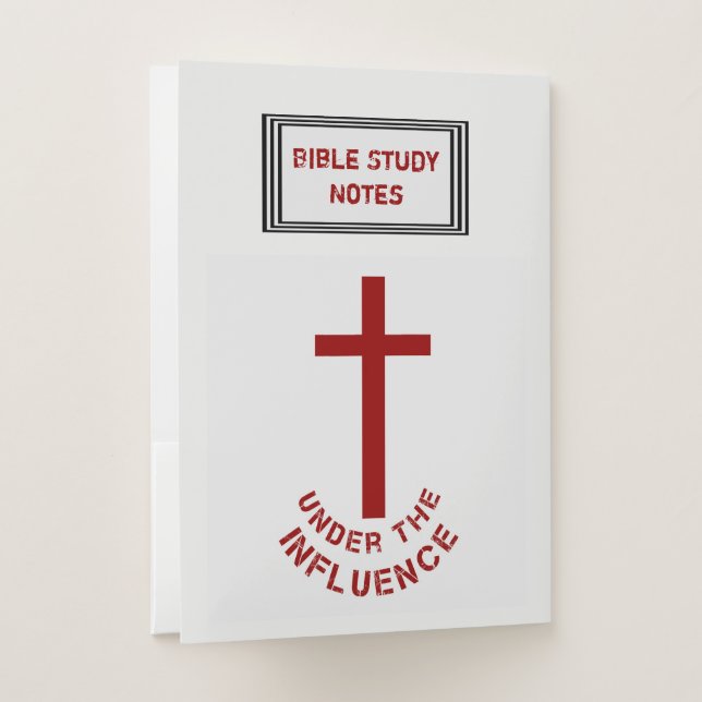 Under The Influence Red Cross Christian Faith Pocket Folder (Back)