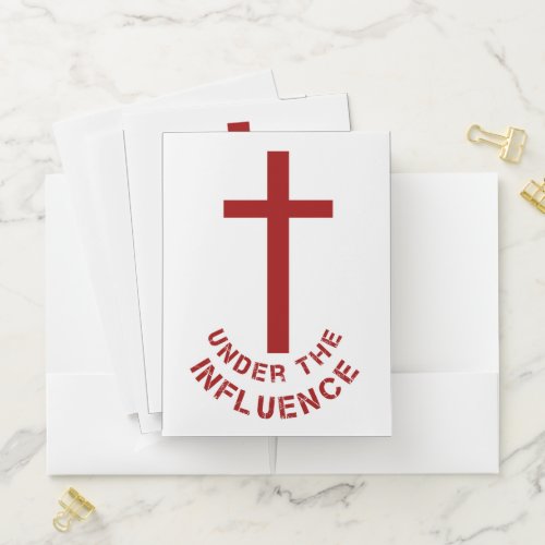 Under The Influence Red Cross Christian Faith Pocket Folder