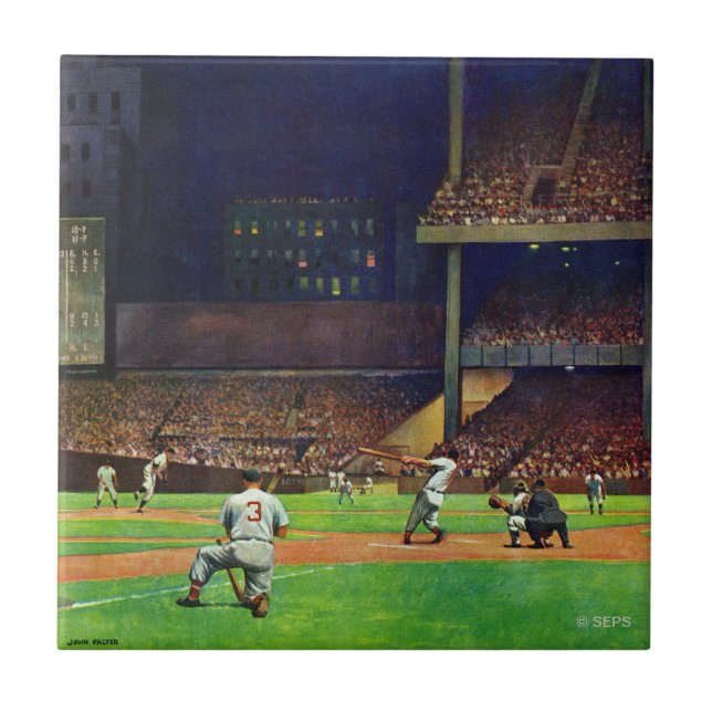 Under The Lights by John Falter Ceramic Tile (Front)