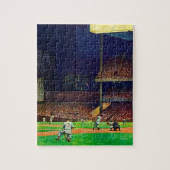 Under The Lights By John Falter Jigsaw Puzzle by PostSports at Zazzle
