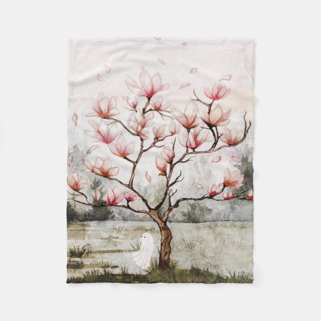 Under The Magnolia Tree Fleece Blanket (Front)