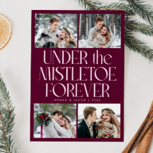 Under the Mistletoe Forever Cranberry Photo  Holiday Card