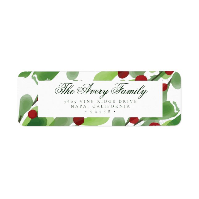 Under the Mistletoe Holiday Return Address Label (Front)
