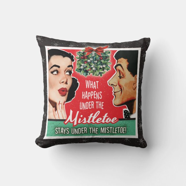 Under The Mistletoe Throw Pillow (Front)