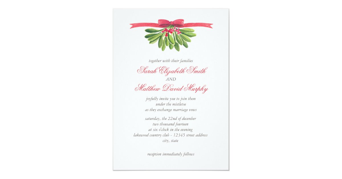 Under the Mistletoe Wedding Invitation | Zazzle.com