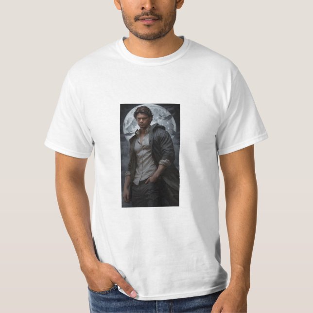 "Under the Night Sky: A Boy's Solitary Vigil" T-Shirt (Front)