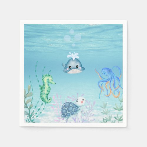 Under the ocean baby shower  napkins