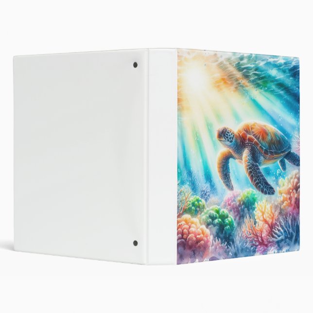 Under the ocean sea turtle 3 ring binder (Background)
