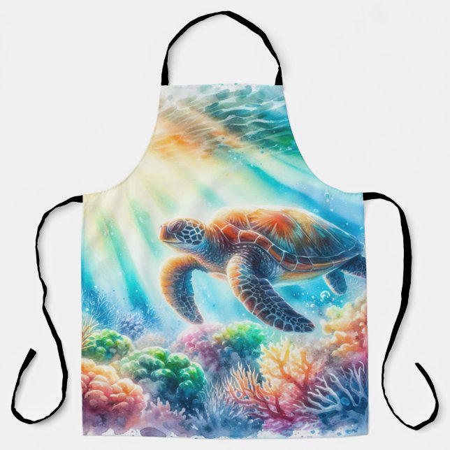 Under the ocean sea turtle apron (Front)