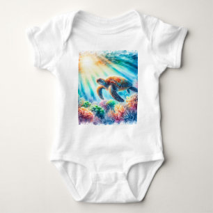 under the ocean sea turtle baby bodysuit