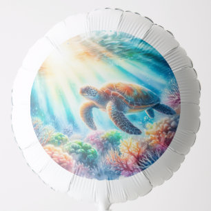 Under the ocean sea turtle balloon