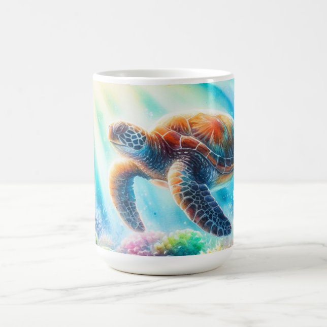 Under the ocean sea turtle coffee mug (Center)