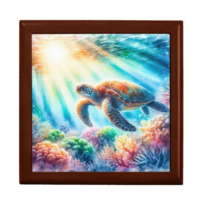 Under the ocean sea turtle gift box (Front)