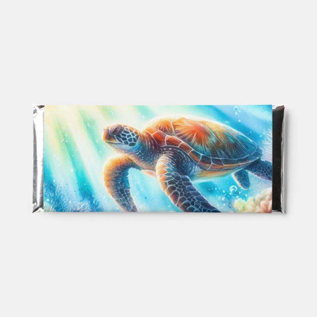 Under the ocean sea turtle hershey bar favors (Front)