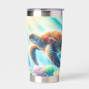 Under the ocean sea turtle insulated tumbler