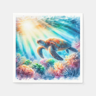 Under the ocean sea turtle napkins