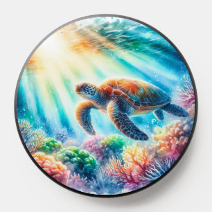 under the ocean sea turtle PopSocket