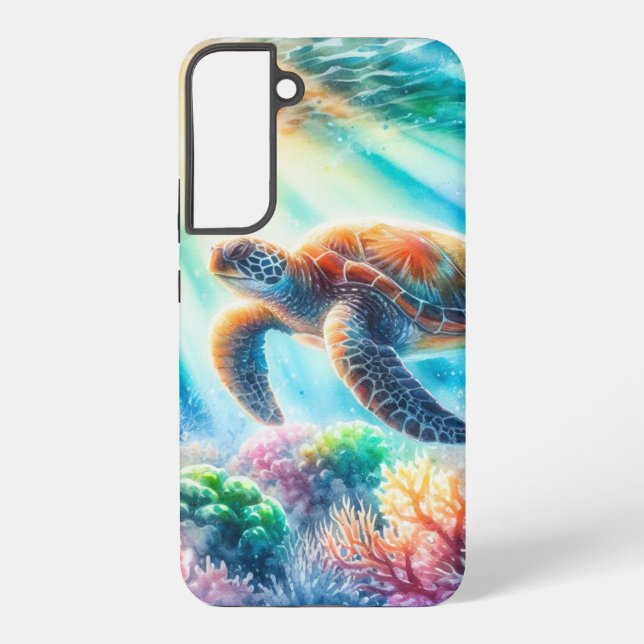 Under the ocean sea turtle samsung galaxy case (Back)