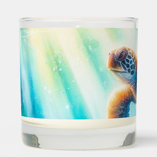 Under the ocean sea turtle scented candle (Front)