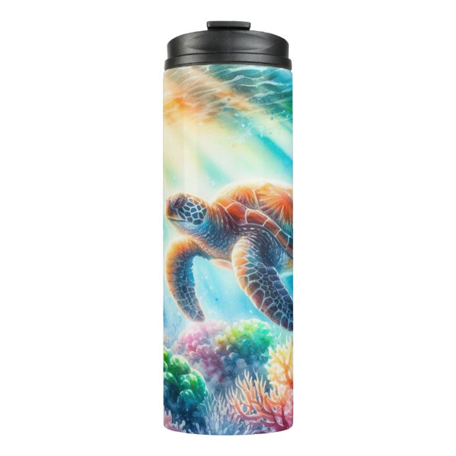 Under the ocean sea turtle thermal tumbler (Front)