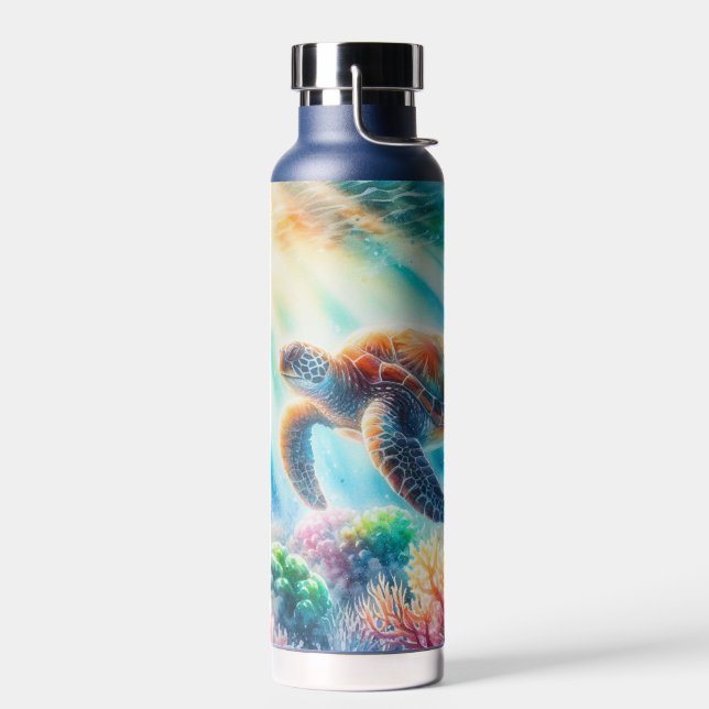 Under the ocean sea turtle water bottle (Left)