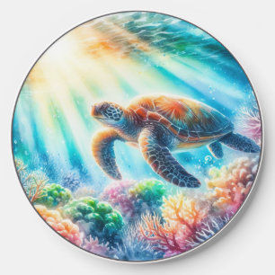 Under the ocean sea turtle wireless charger