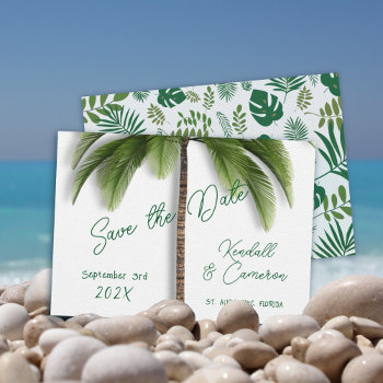 Under The Palm Tree Save The Date by sandpiperWedding at Zazzle