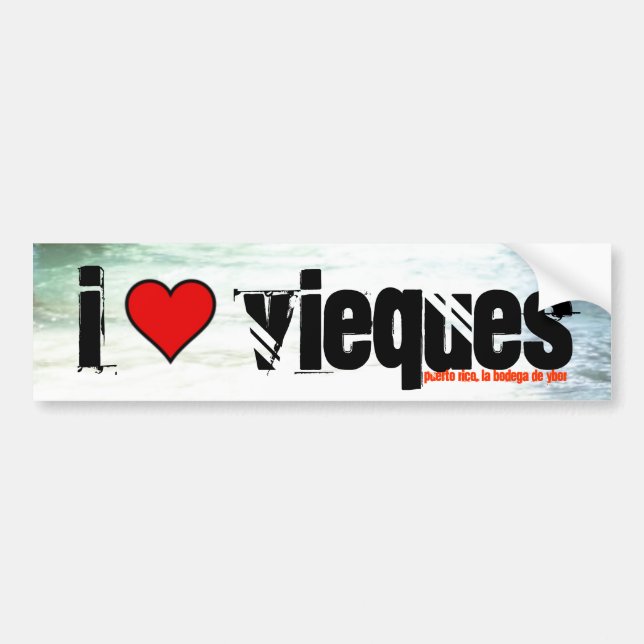 Under the Pier in Esperanza, heart, I, vieques,... Bumper Sticker (Front)