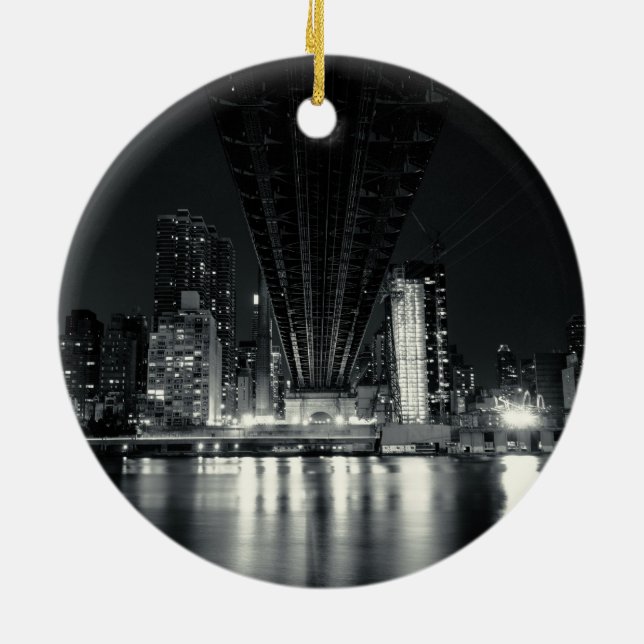 Under the QueensBoro Bridge - NYC Ceramic Ornament (Back)