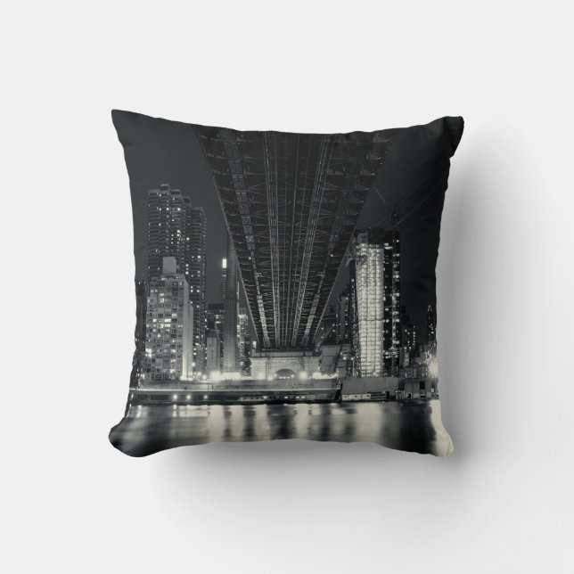 Under the QueensBoro Bridge - NYC Throw Pillow (Front)