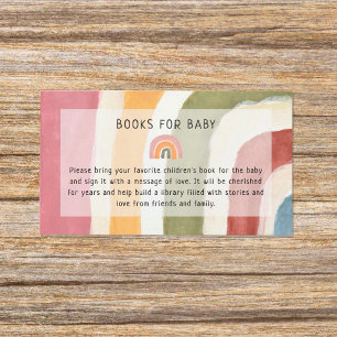 Under the Rainbow Book for Baby Boho Baby Shower Enclosure Card