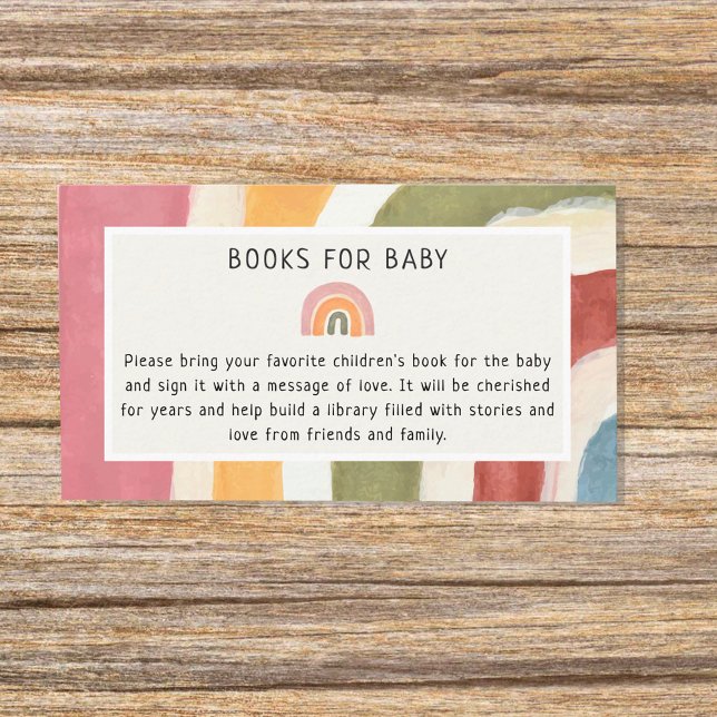 Under the Rainbow Book for Baby Boho Baby Shower Enclosure Card (Creator Uploaded)
