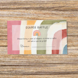 Under the Rainbow Diaper Raffle Boho Baby Shower Enclosure Card