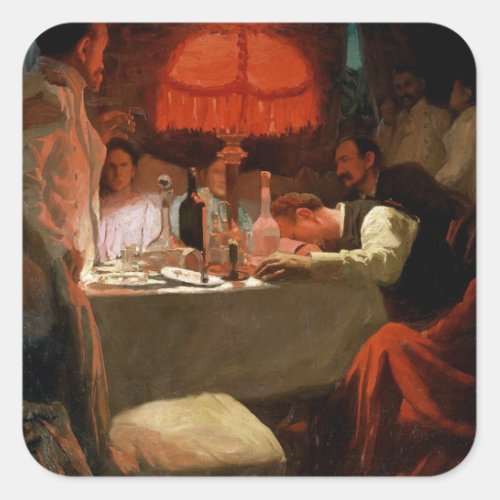 Under the Red Light c1910 Square Sticker