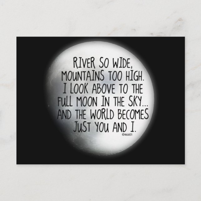 Under The Same Moon Poem Postcard (Front)