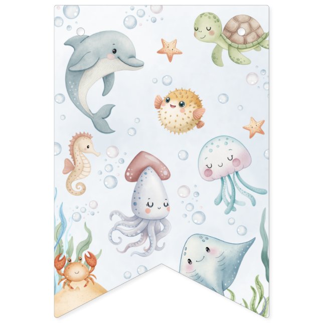 Under the Sea 1st Birthday Banner (First Flag)