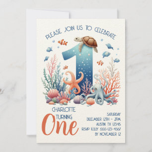 Under the Sea 1st Birthday Invitation
