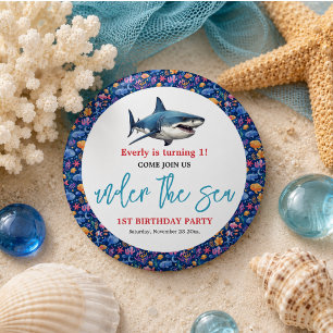 Under the Sea 1st Birthday Party Button