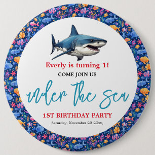 Under the Sea 1st Birthday Party Button