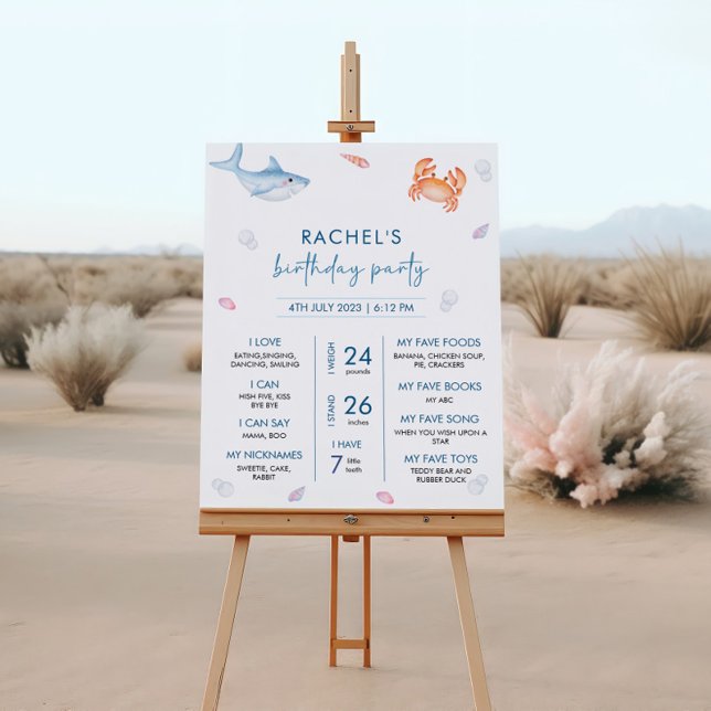 Under The Sea 1st Birthday Party Milestone Sign (Creator Uploaded)